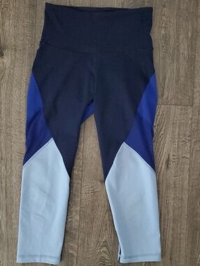 Old Navy Navy, Royal Blue & Light Gray Colorblock High-Rise Leggings